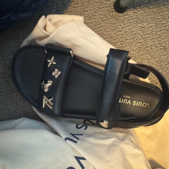 BRAND NEW Louis Vuitton Sunset Flat Comfort Leather Sandals - Picture 3 of 5